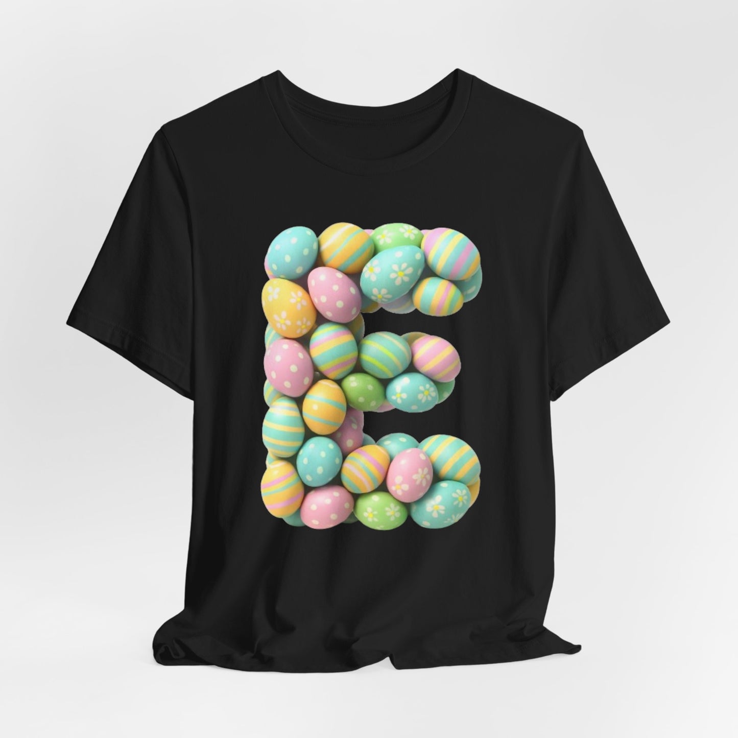 Easter Egg Letter 'E' T‑Shirt — Pastel Spring Holiday Tee