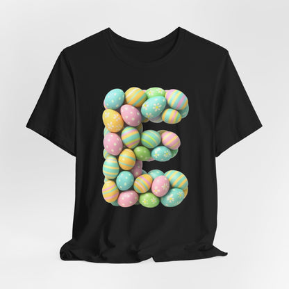 Easter Egg Letter 'E' T‑Shirt — Pastel Spring Holiday Tee