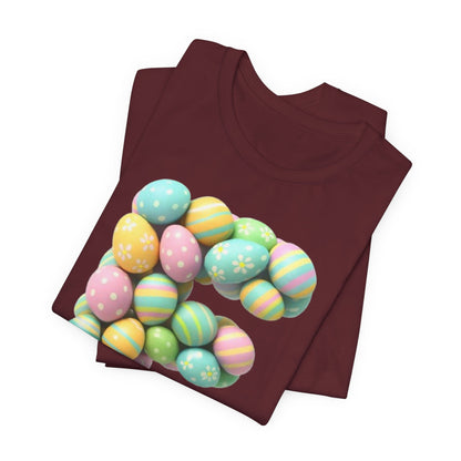 Easter Egg Letter 'E' T‑Shirt — Pastel Spring Holiday Tee