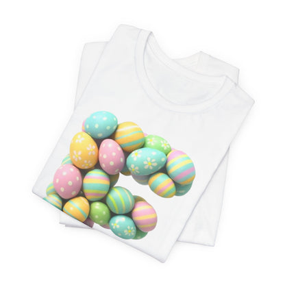 Easter Egg Letter 'E' T‑Shirt — Pastel Spring Holiday Tee