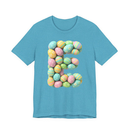 Easter Egg Letter 'E' T‑Shirt — Pastel Spring Holiday Tee