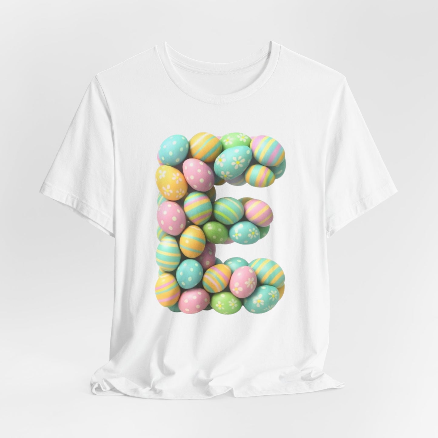 Easter Egg Letter 'E' T‑Shirt — Pastel Spring Holiday Tee