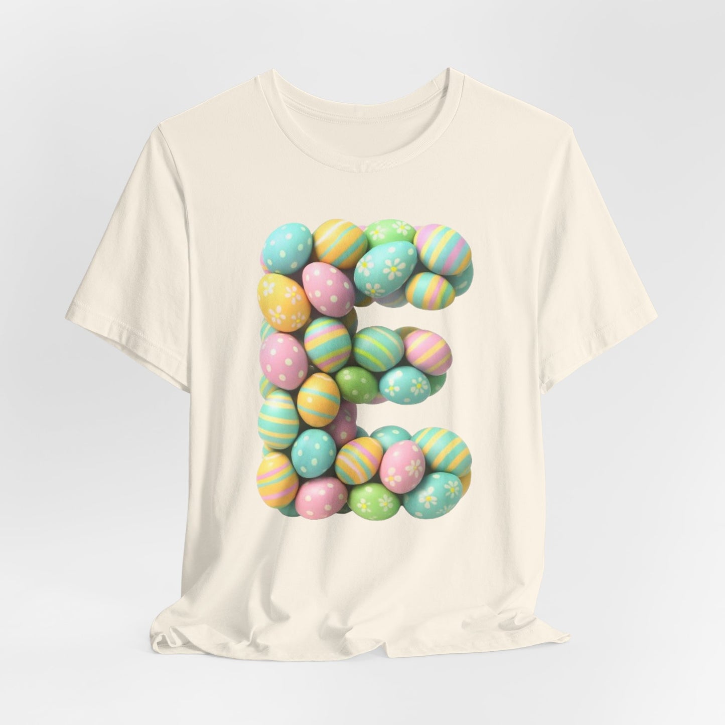 Easter Egg Letter 'E' T‑Shirt — Pastel Spring Holiday Tee