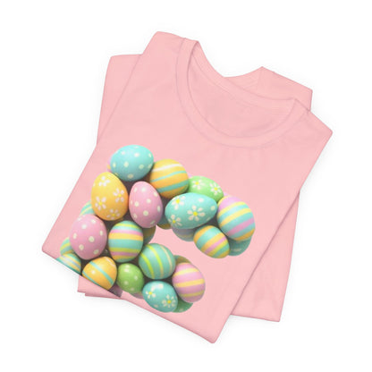 Easter Egg Letter 'E' T‑Shirt — Pastel Spring Holiday Tee