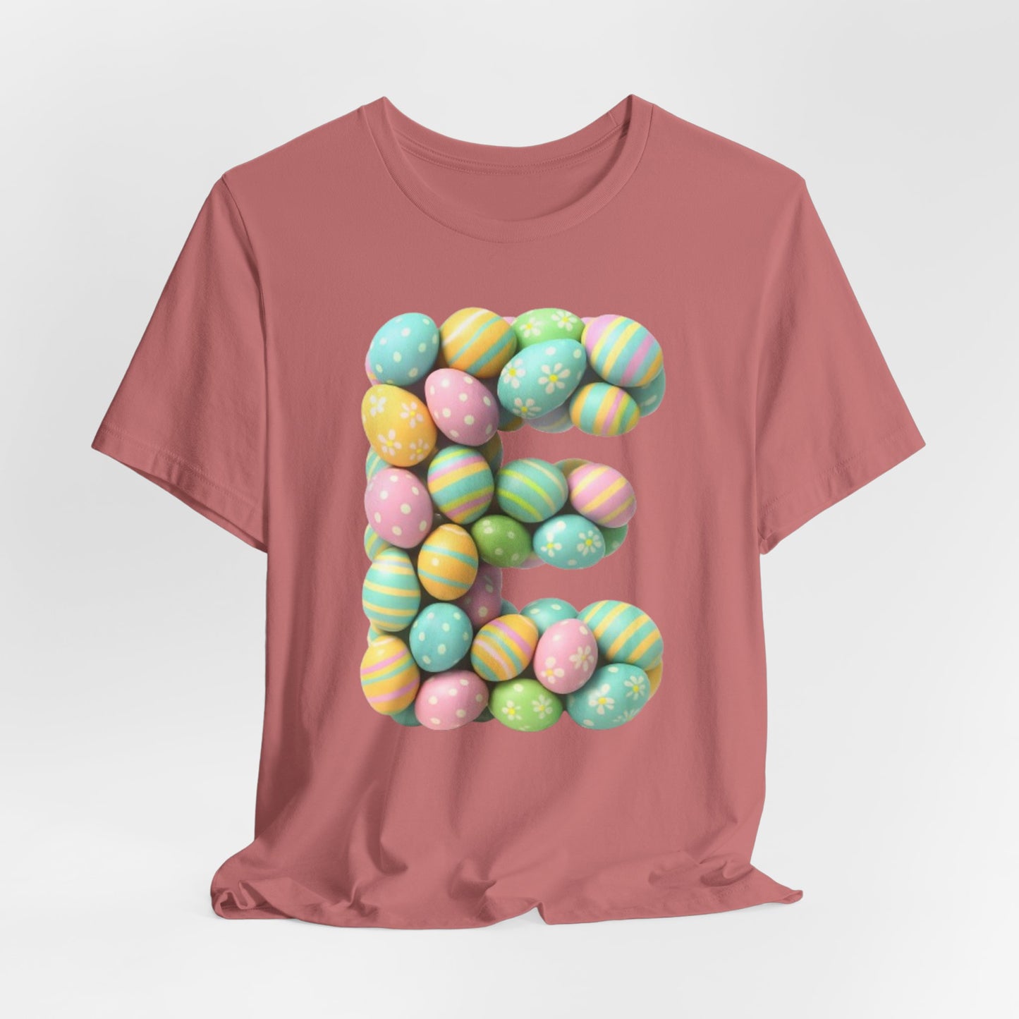 Easter Egg Letter 'E' T‑Shirt — Pastel Spring Holiday Tee
