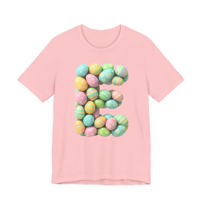 Easter Egg Letter 'E' T‑Shirt — Pastel Spring Holiday Tee