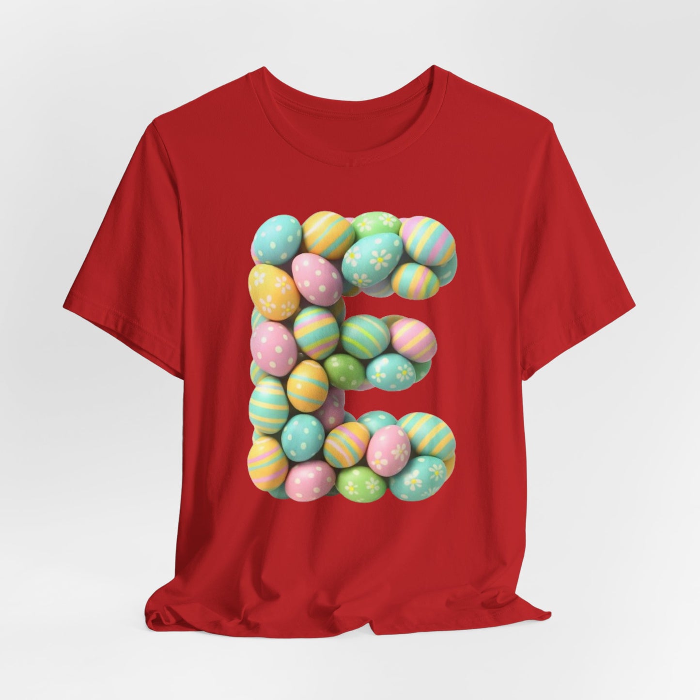 Easter Egg Letter 'E' T‑Shirt — Pastel Spring Holiday Tee