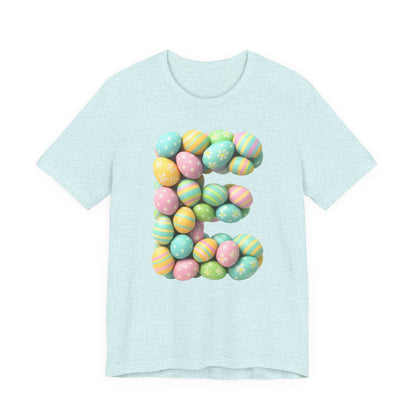 Easter Egg Letter 'E' T‑Shirt — Pastel Spring Holiday Tee