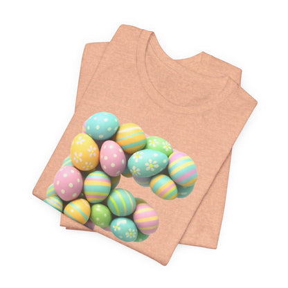 Easter Egg Letter 'E' T‑Shirt — Pastel Spring Holiday Tee