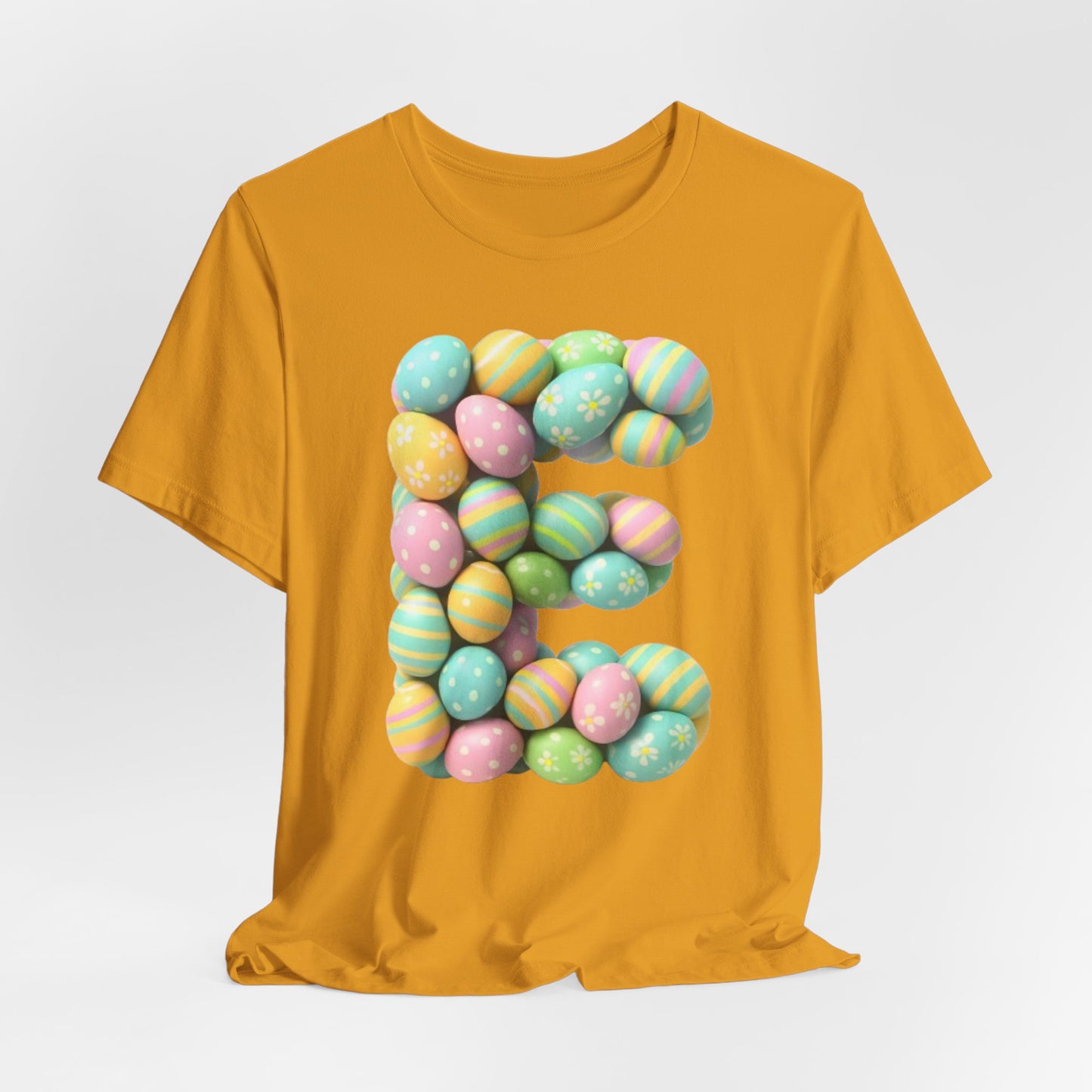 Easter Egg Letter 'E' T‑Shirt — Pastel Spring Holiday Tee
