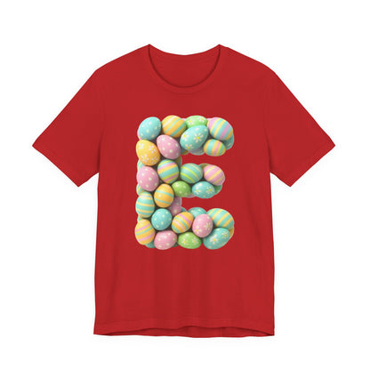 Easter Egg Letter 'E' T‑Shirt — Pastel Spring Holiday Tee