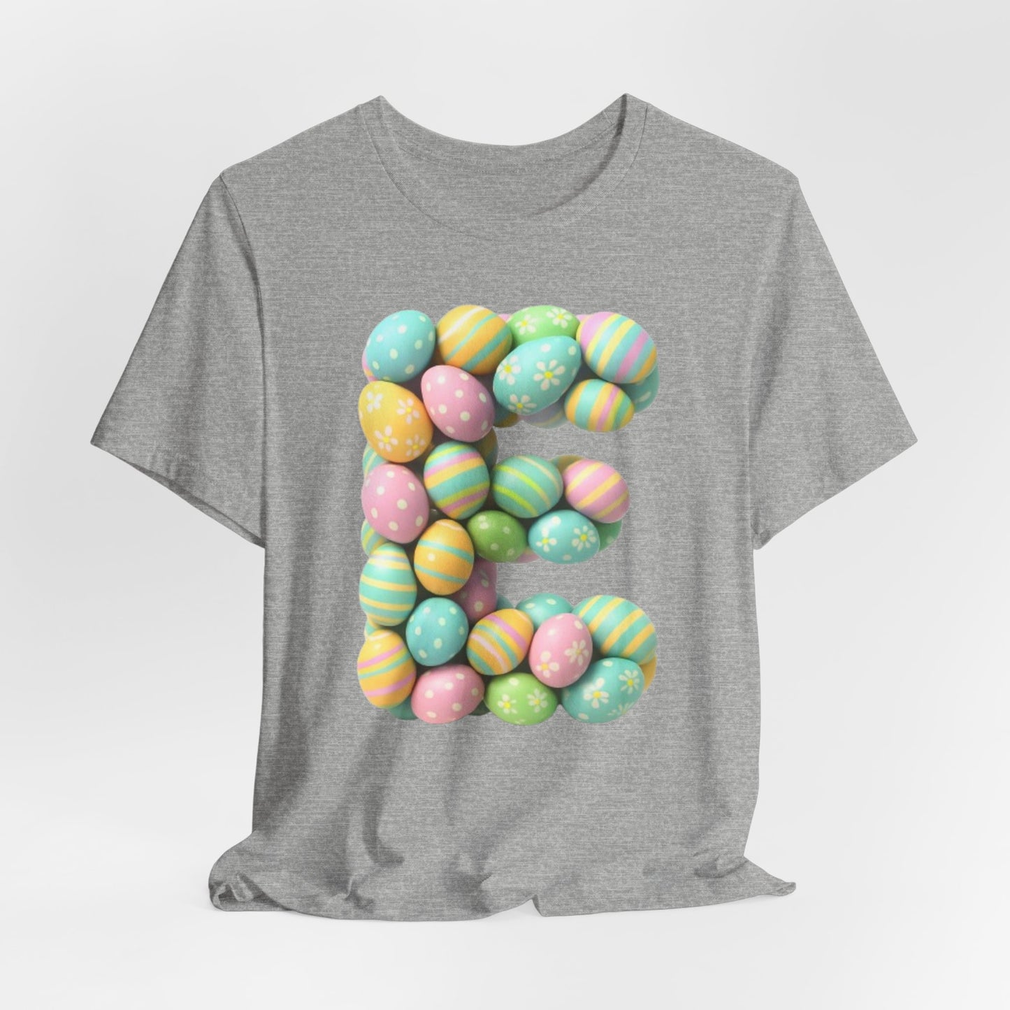 Easter Egg Letter 'E' T‑Shirt — Pastel Spring Holiday Tee