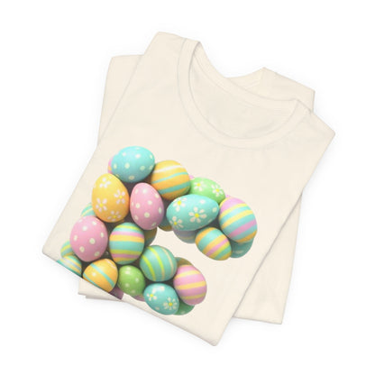 Easter Egg Letter 'E' T‑Shirt — Pastel Spring Holiday Tee