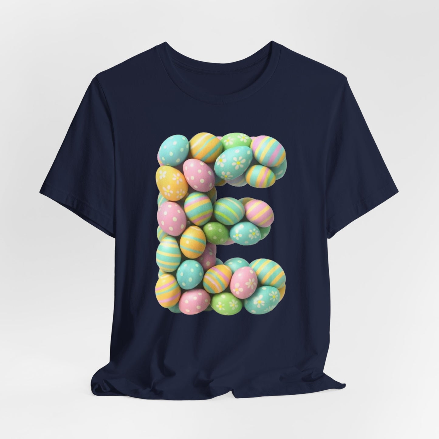 Easter Egg Letter 'E' T‑Shirt — Pastel Spring Holiday Tee