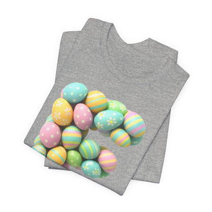 Easter Egg Letter 'E' T‑Shirt — Pastel Spring Holiday Tee