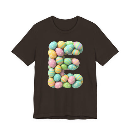 Easter Egg Letter 'E' T‑Shirt — Pastel Spring Holiday Tee