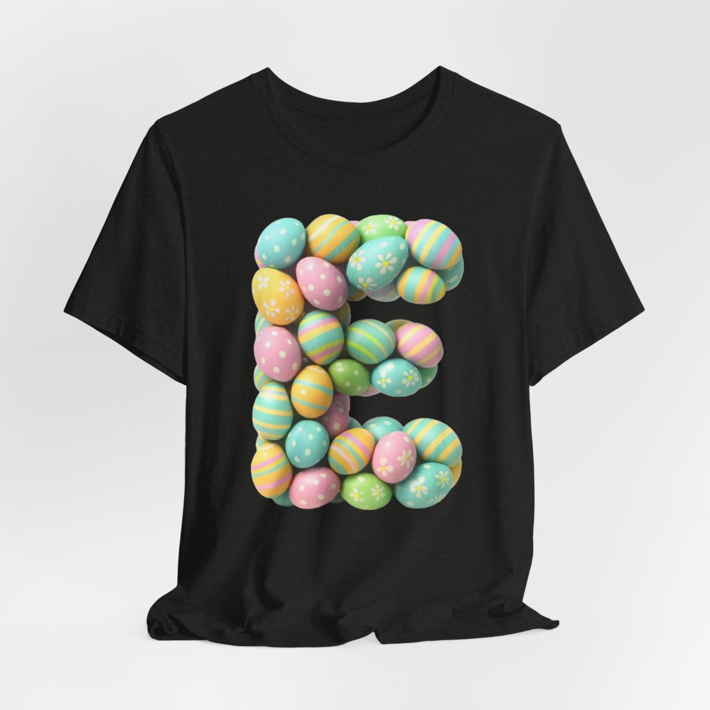 Easter Egg Letter 'E' T‑Shirt — Pastel Spring Holiday Tee