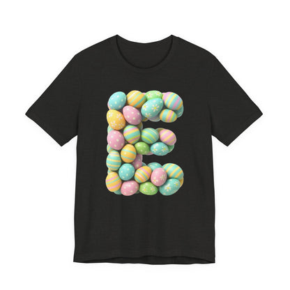 Easter Egg Letter 'E' T‑Shirt — Pastel Spring Holiday Tee