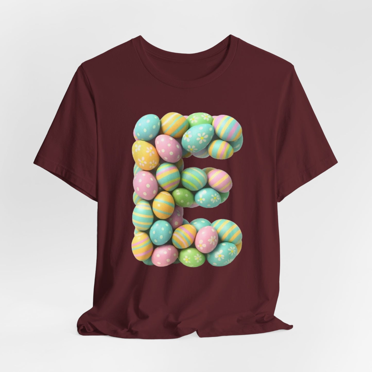 Easter Egg Letter 'E' T‑Shirt — Pastel Spring Holiday Tee