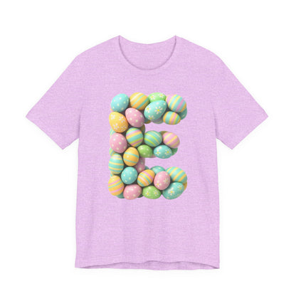 Easter Egg Letter 'E' T‑Shirt — Pastel Spring Holiday Tee