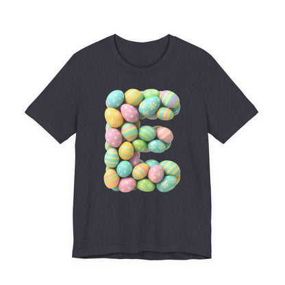 Easter Egg Letter 'E' T‑Shirt — Pastel Spring Holiday Tee