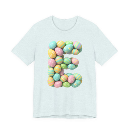 Easter Egg Letter 'E' T‑Shirt — Pastel Spring Holiday Tee