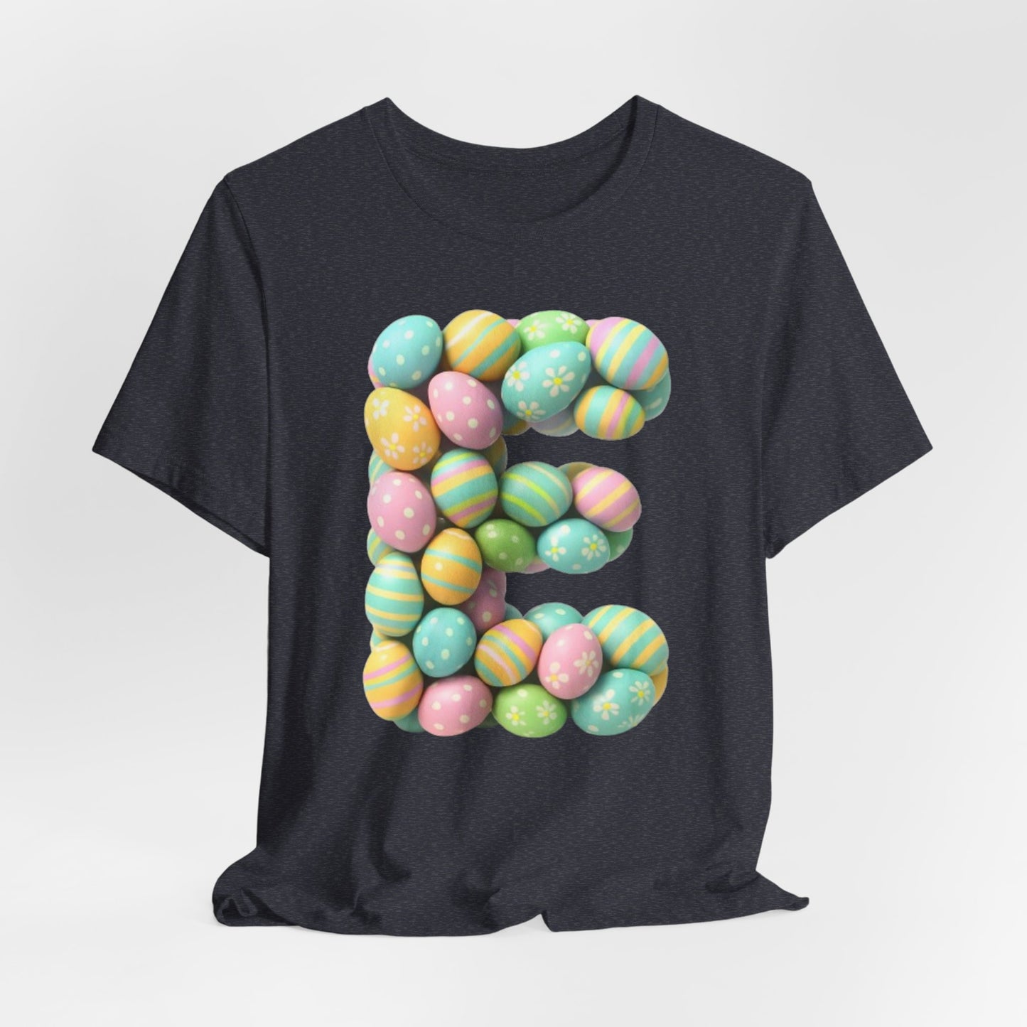 Easter Egg Letter 'E' T‑Shirt — Pastel Spring Holiday Tee