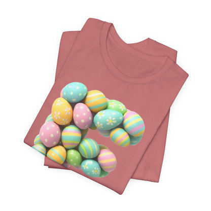 Easter Egg Letter 'E' T‑Shirt — Pastel Spring Holiday Tee