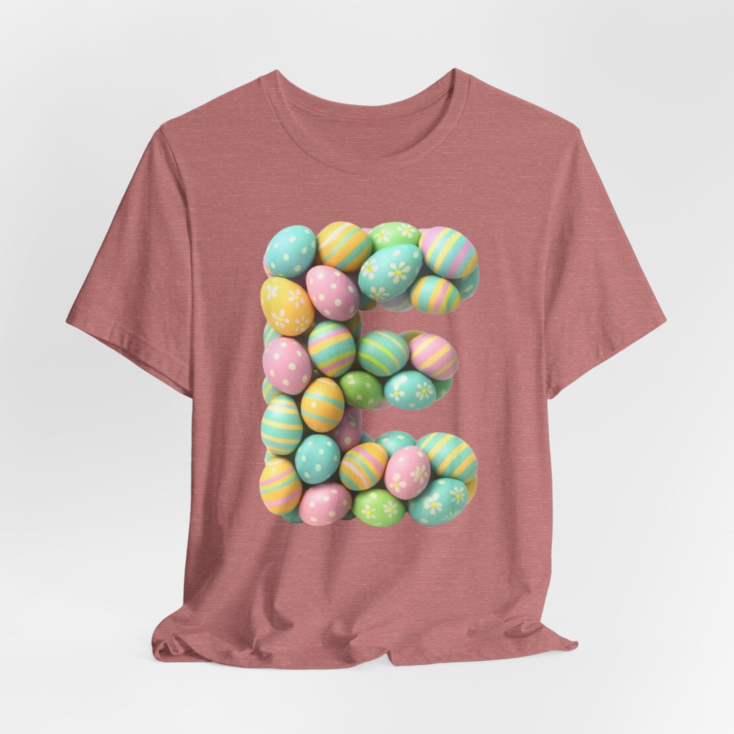 Easter Egg Letter 'E' T‑Shirt — Pastel Spring Holiday Tee